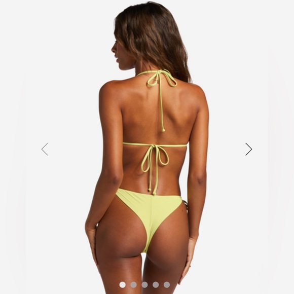 Billabong sol searcher lime green yellow tie bikini vacation summer NWT M & L - Picture 4 of 12